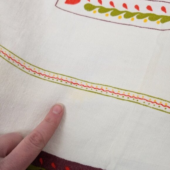 Linen Tablecloth Ukrainian Vintage Folk Art Graphic Image Illustration Slavic - Picture 7 of 8